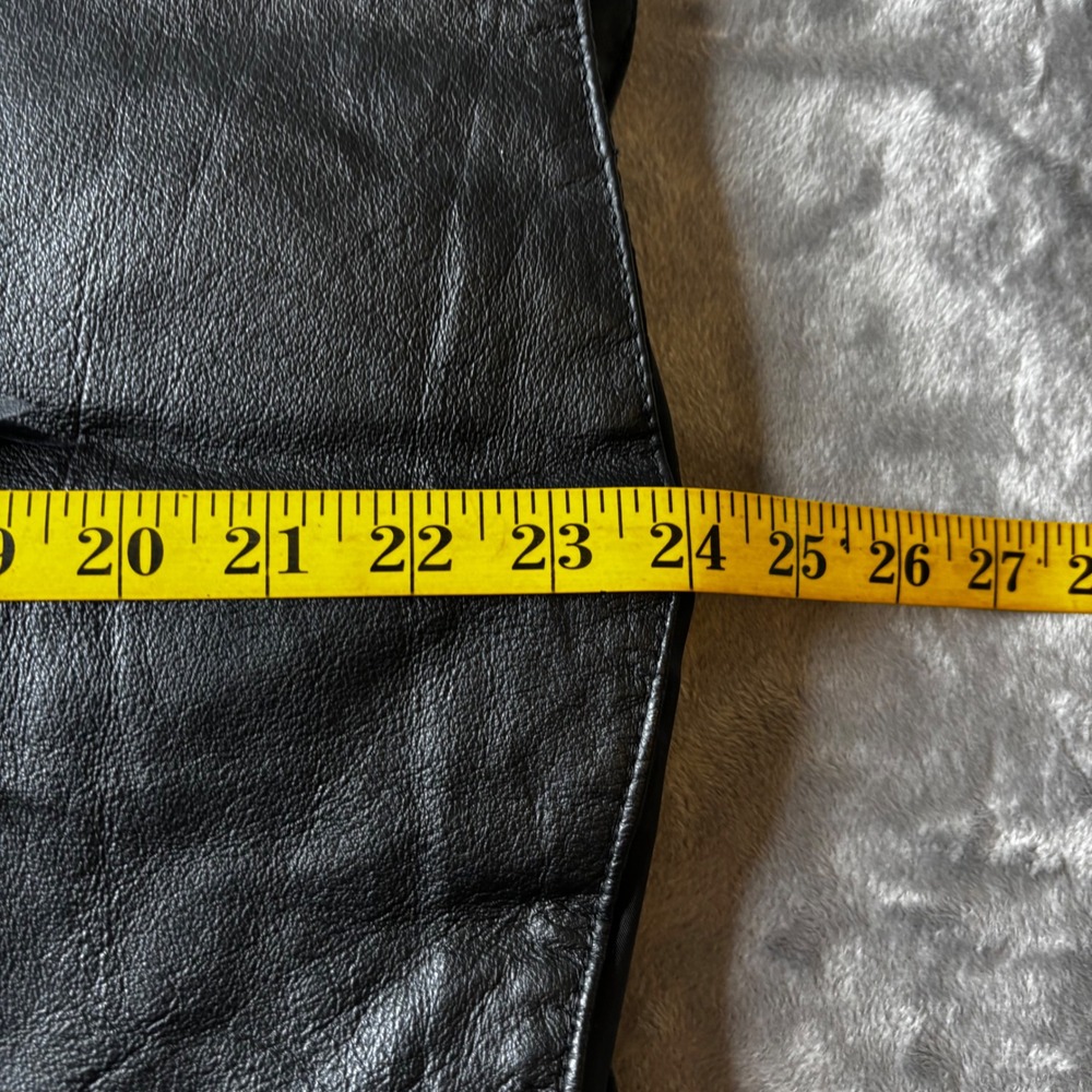 Diamond Plate Leather Fringe Vest Biker Western Festival Lacing XL Concho - Picture 12 of 12